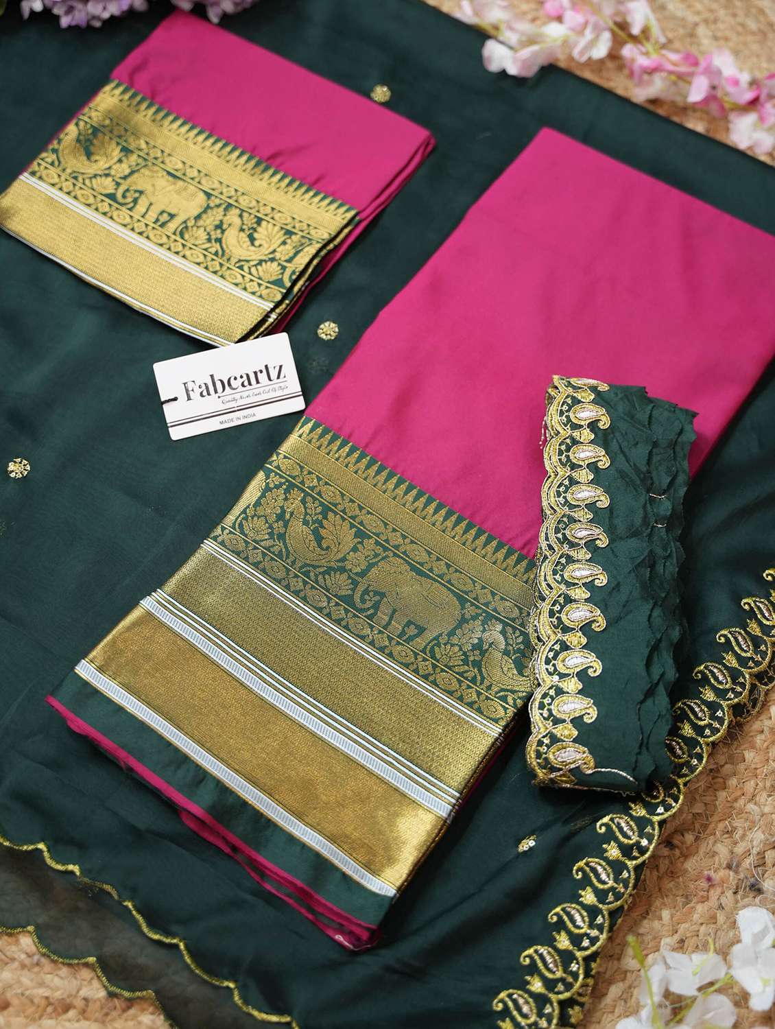 women self design south indian style unstitched lehenga choli - 22240713 -  Standard Image - 2