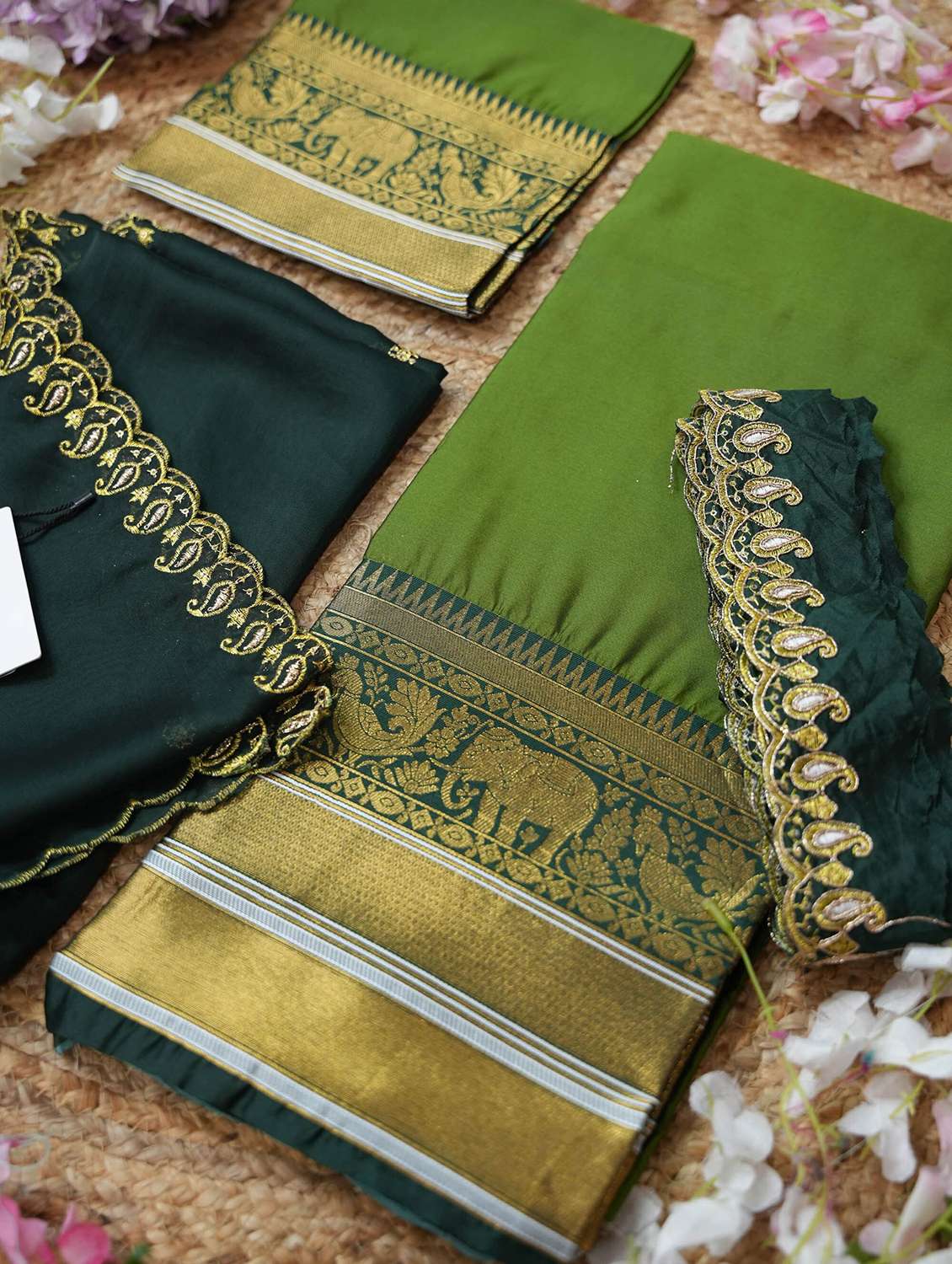 women self design south indian style unstitched lehenga choli - 22240714 -  Standard Image - 2