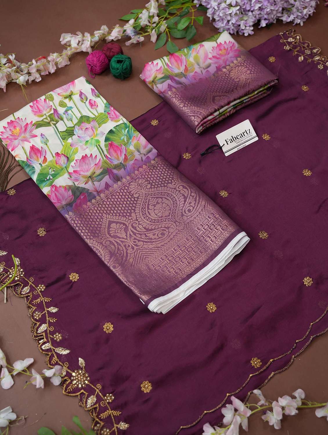 women floral south indian style unstitched lehenga choli - 22240725 -  Standard Image - 2