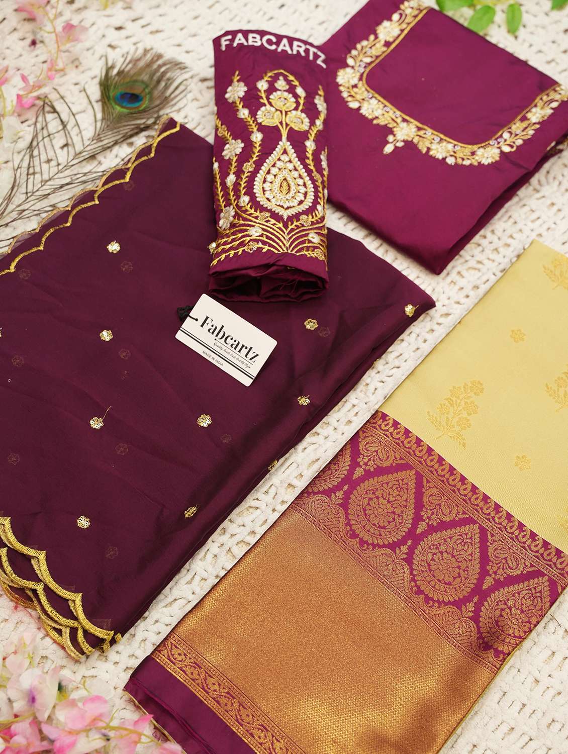 women self design south indian style unstitched lehenga choli - 22240776 -  Standard Image - 2