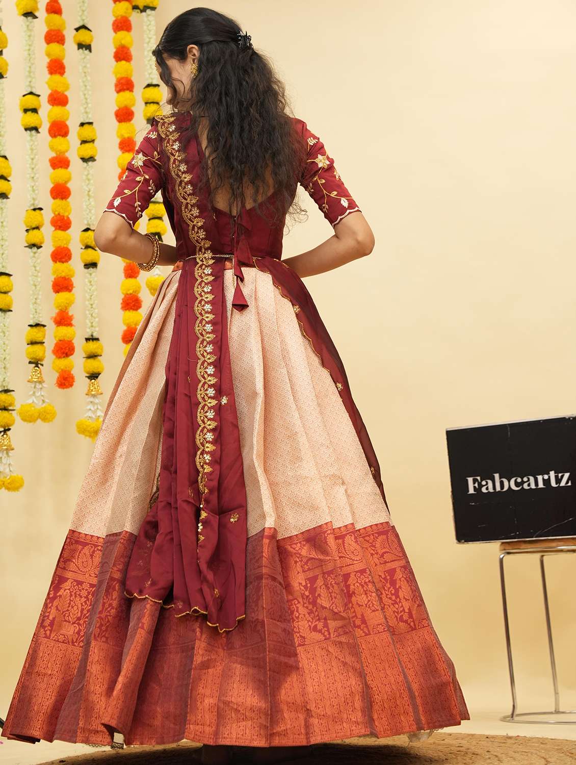 women self design south indian style unstitched lehenga choli - 22240789 -  Standard Image - 2