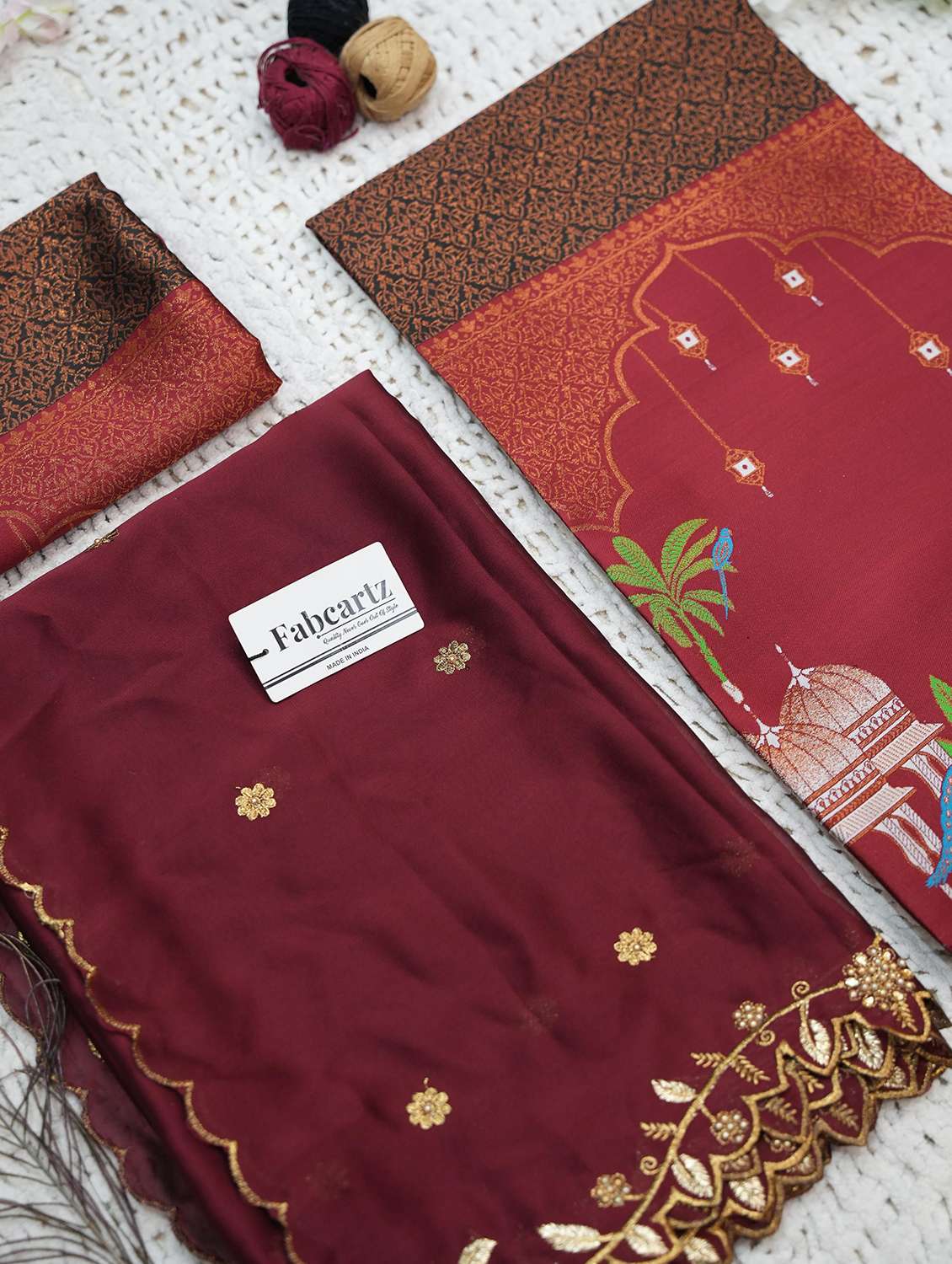 women self design south indian style unstitched lehenga choli - 22240810 -  Standard Image - 2