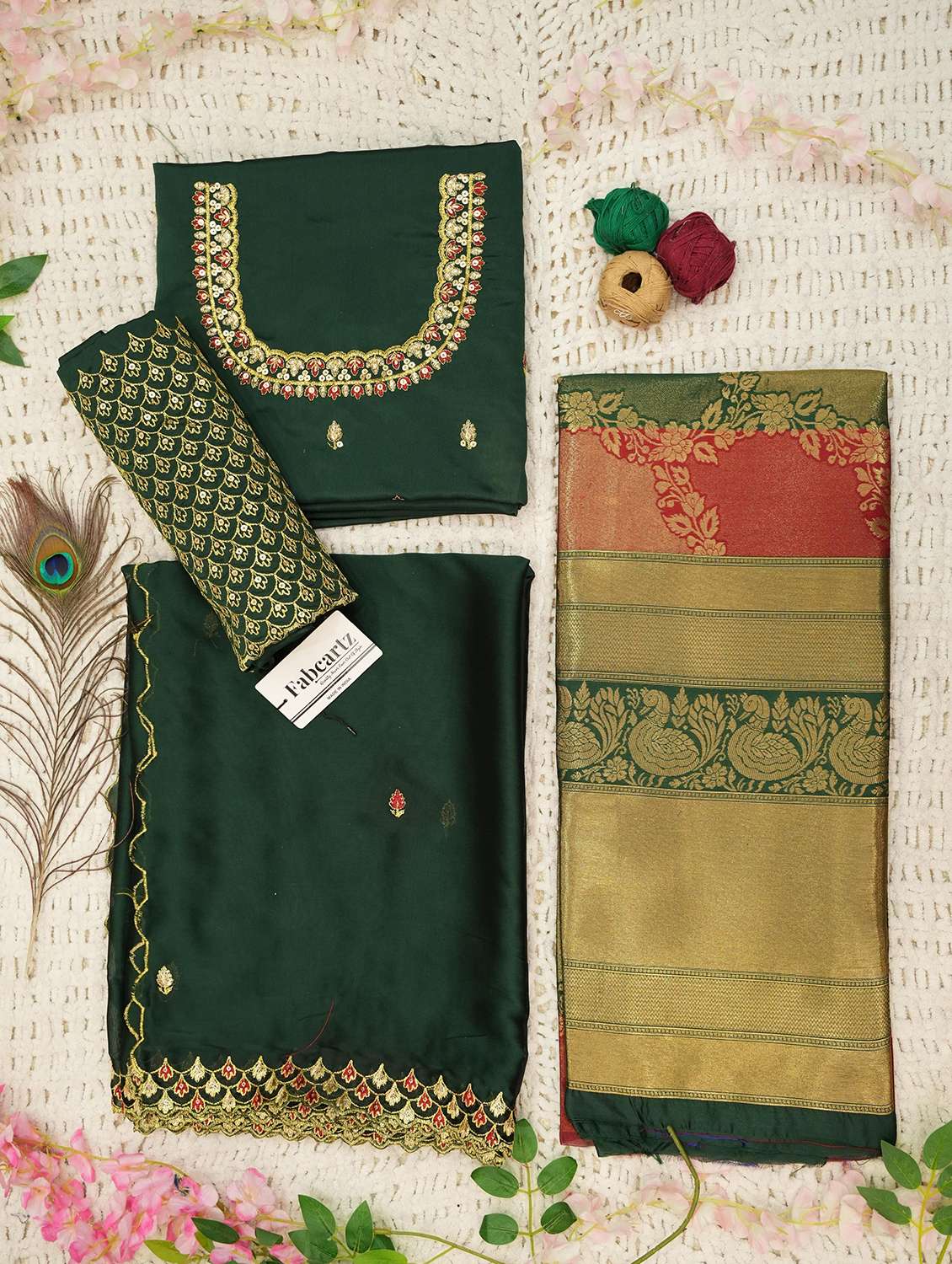 women self design south indian style unstitched lehenga choli - 22240821 -  Standard Image - 2