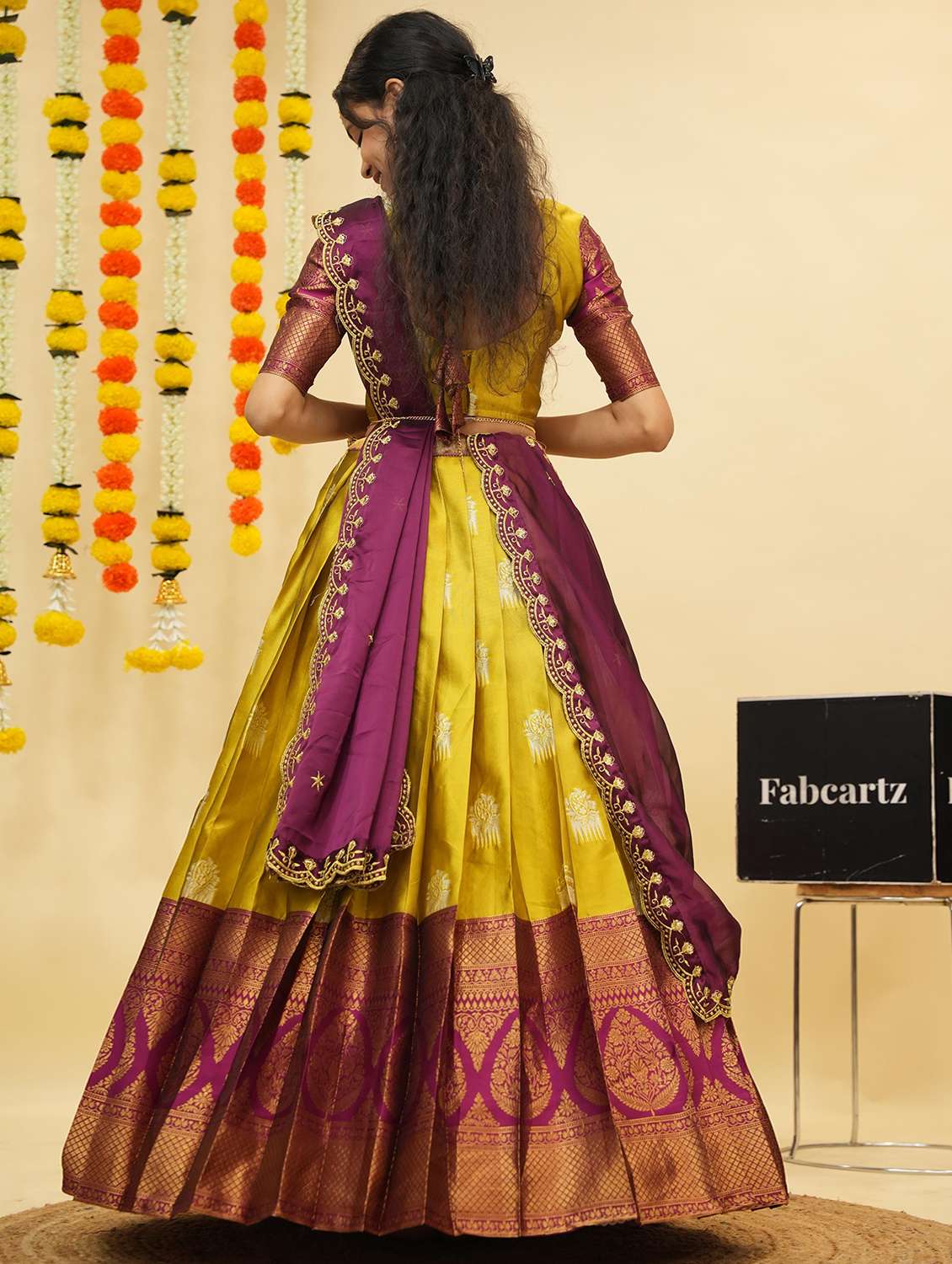 women self design south indian style unstitched lehenga choli - 22240827 -  Standard Image - 2