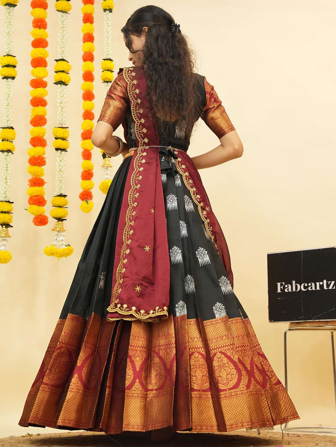 women self design south indian style unstitched lehenga choli - 22240833 -  Standard Image - 2