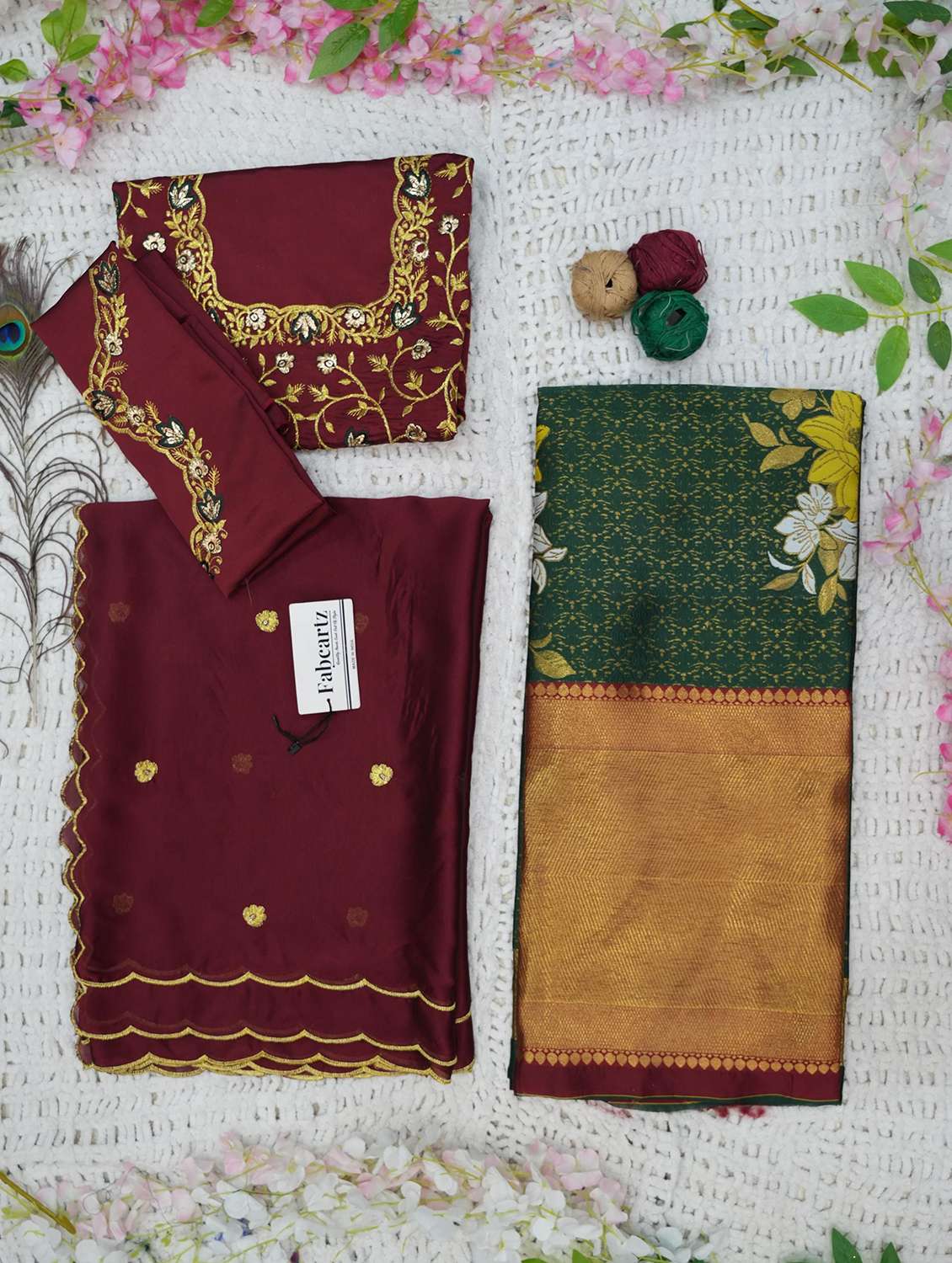 women self design south indian style unstitched lehenga choli - 22240839 -  Standard Image - 2