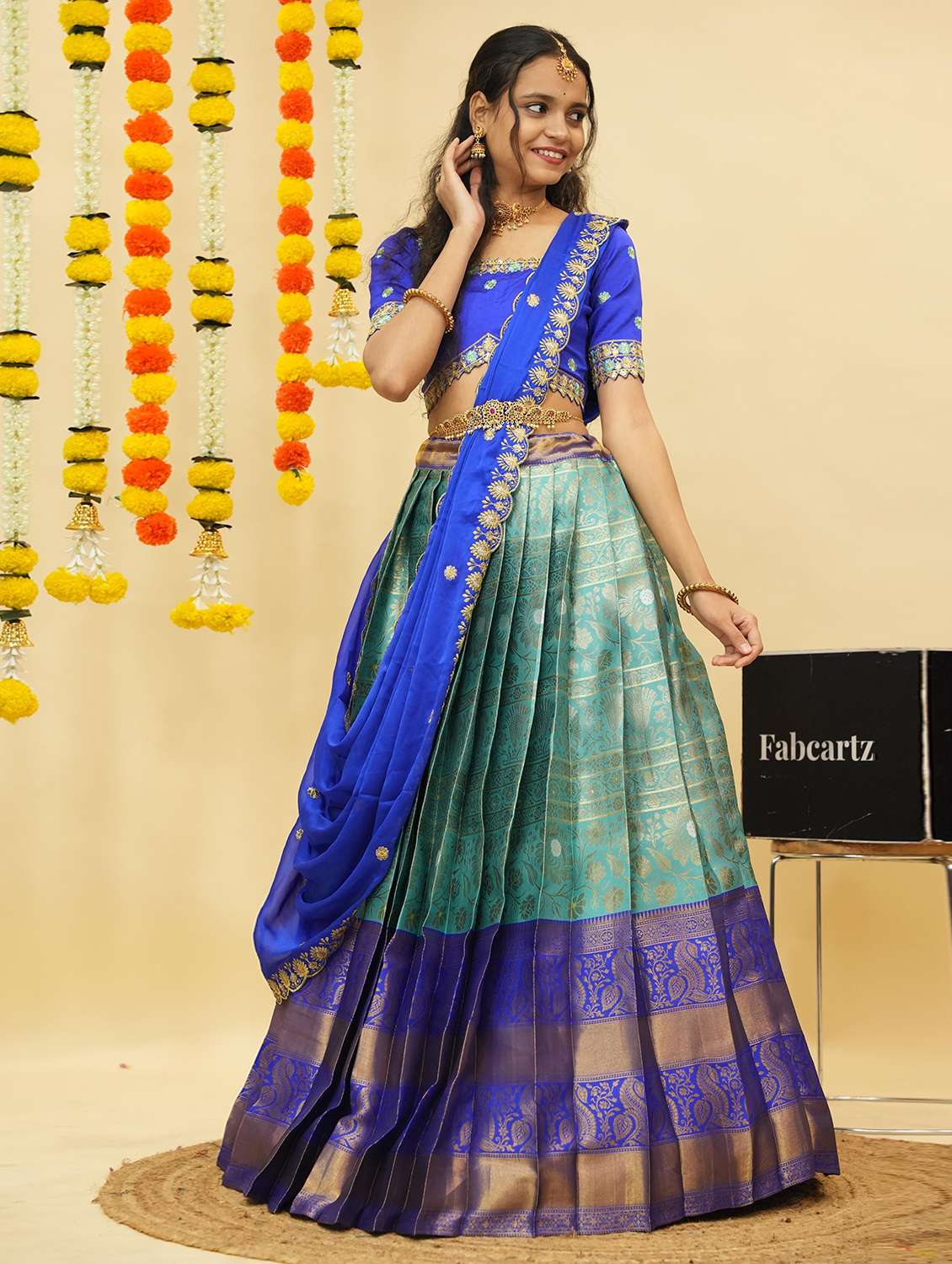 women self design south indian style unstitched lehenga choli - 22240844 -  Standard Image - 2