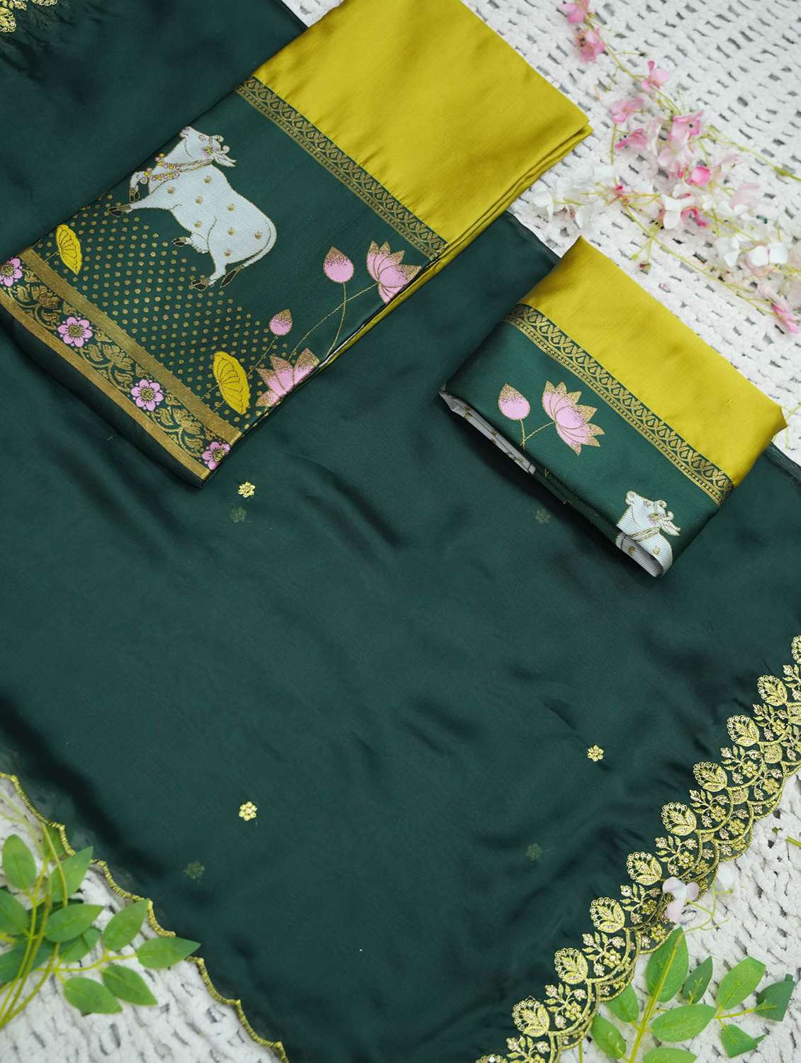 women self design south indian style unstitched lehenga choli - 22240938 -  Standard Image - 2