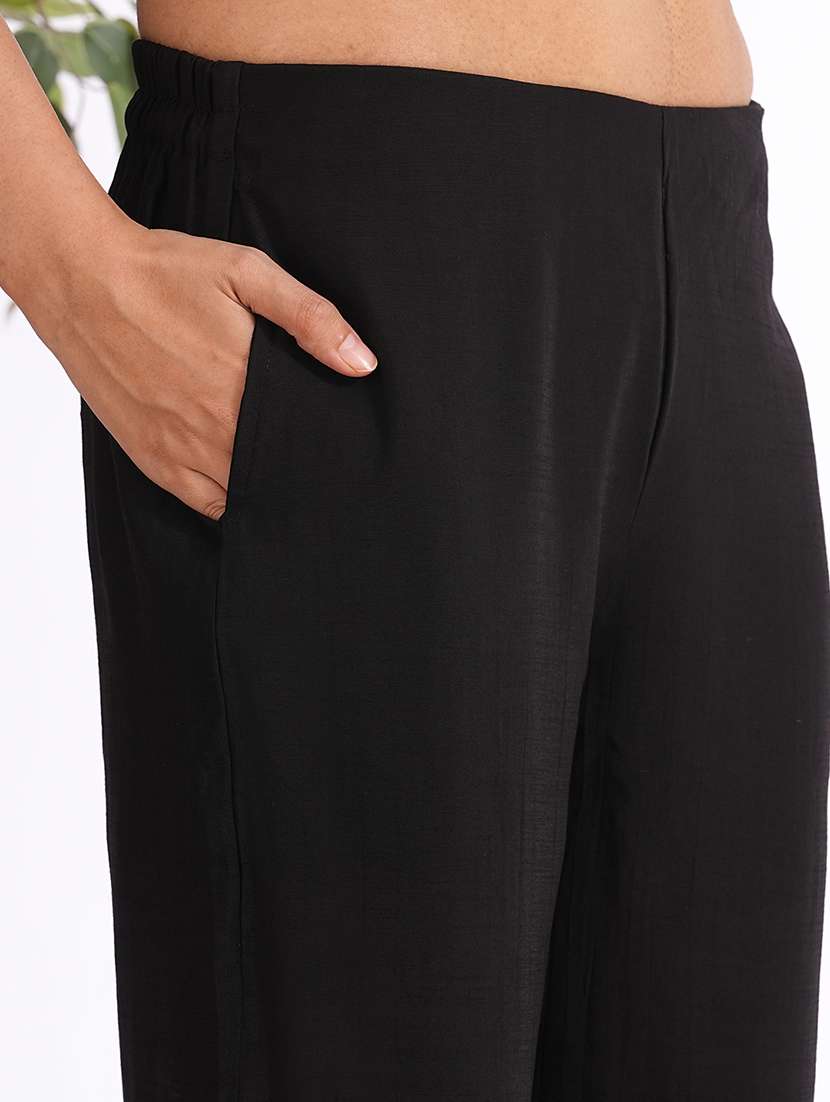 women solid with work three quarter sleeve kurta pant with dupatta set - 22240954 -  Standard Image - 7