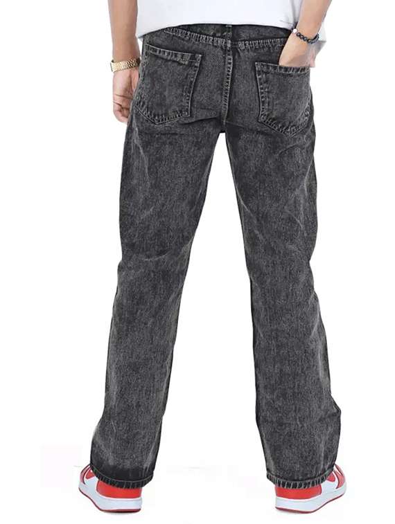 men plain mid rise straight fit jeans - 22241067 -  Standard Image - 2