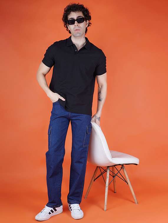 men solid mid rise regular fit cargo - 22241076 -  Standard Image - 2