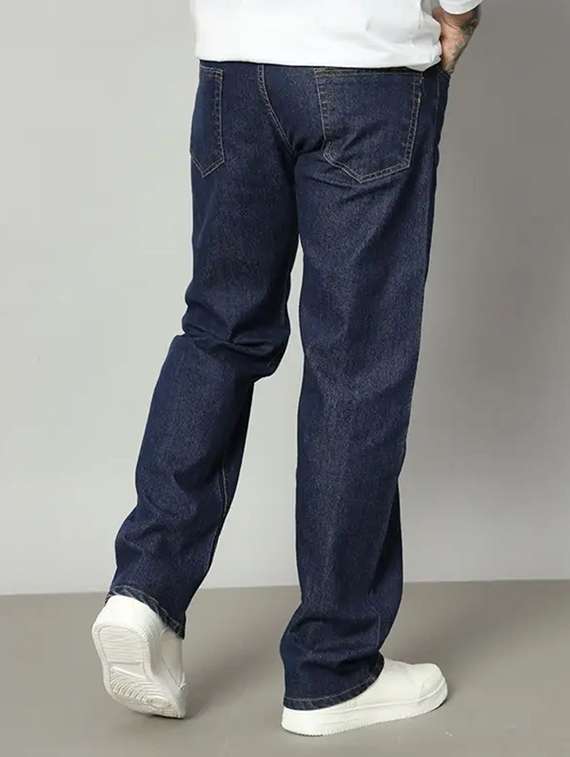 men plain mid rise straight fit jeans - 22241084 -  Standard Image - 2