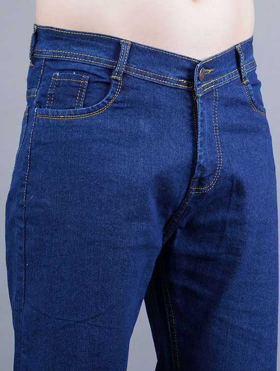 men plain mid rise straight fit jeans - 22241125 -  Standard Image - 2