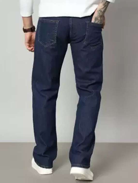 men plain mid rise straight fit jeans - 22241129 -  Standard Image - 2