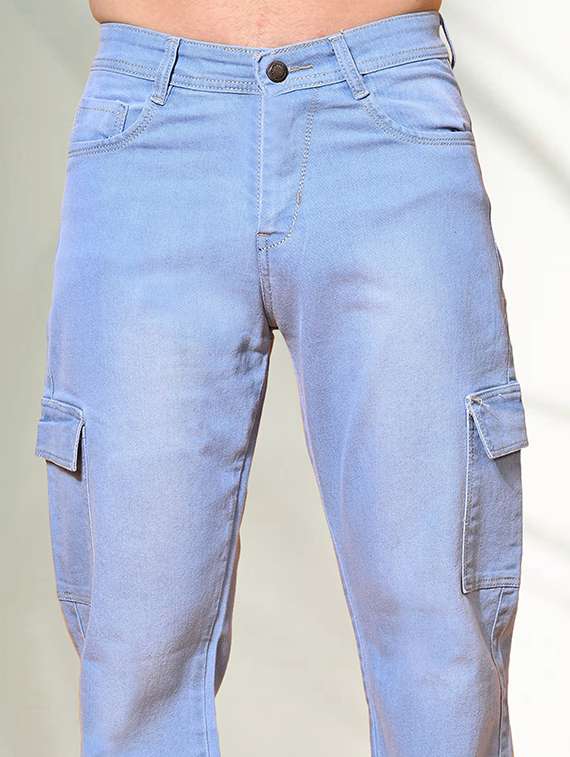 men washed mid rise relaxed fit cargo - 22241169 -  Standard Image - 2