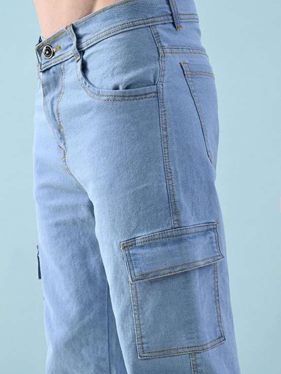 men solid mid rise relaxed fit cargo - 22241174 -  Standard Image - 2