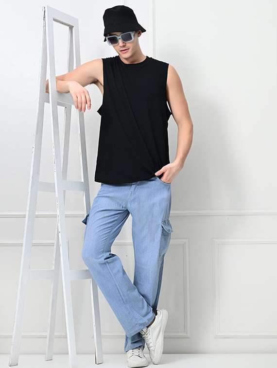 men solid mid rise relaxed fit cargo - 22241178 -  Standard Image - 2