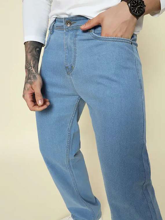 men plain mid rise relaxed fit jeans - 22241189 -  Standard Image - 2