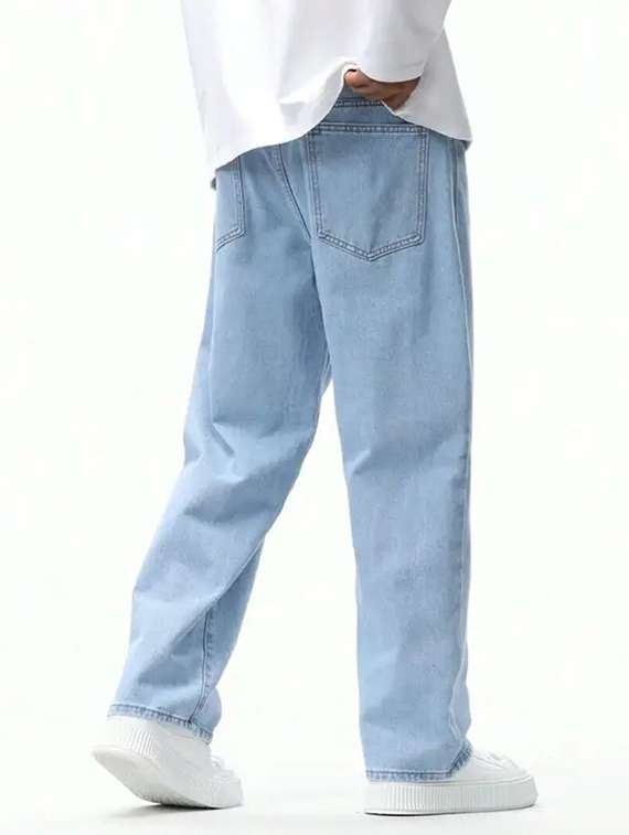 men plain mid rise baggy jeans - 22241193 -  Standard Image - 2