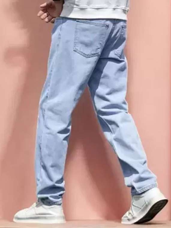 men plain mid rise relaxed fit jeans - 22241198 -  Standard Image - 2