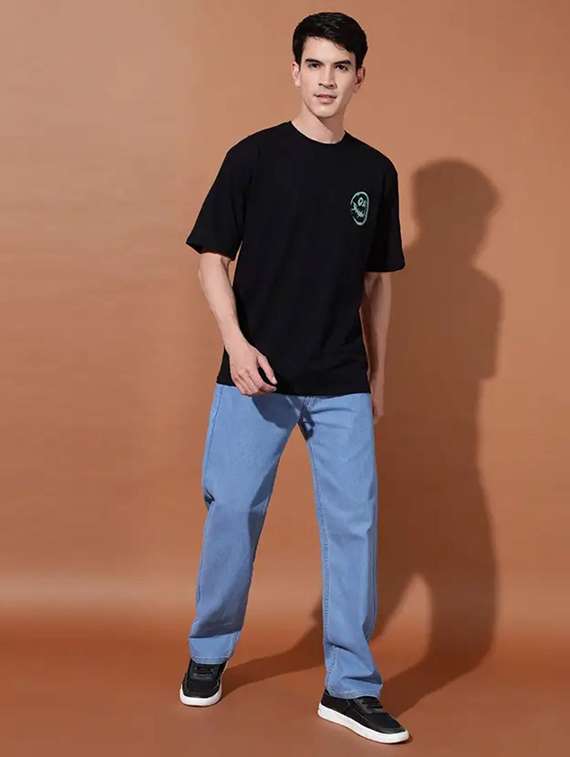 men plain mid rise relaxed fit jeans - 22241205 -  Standard Image - 2