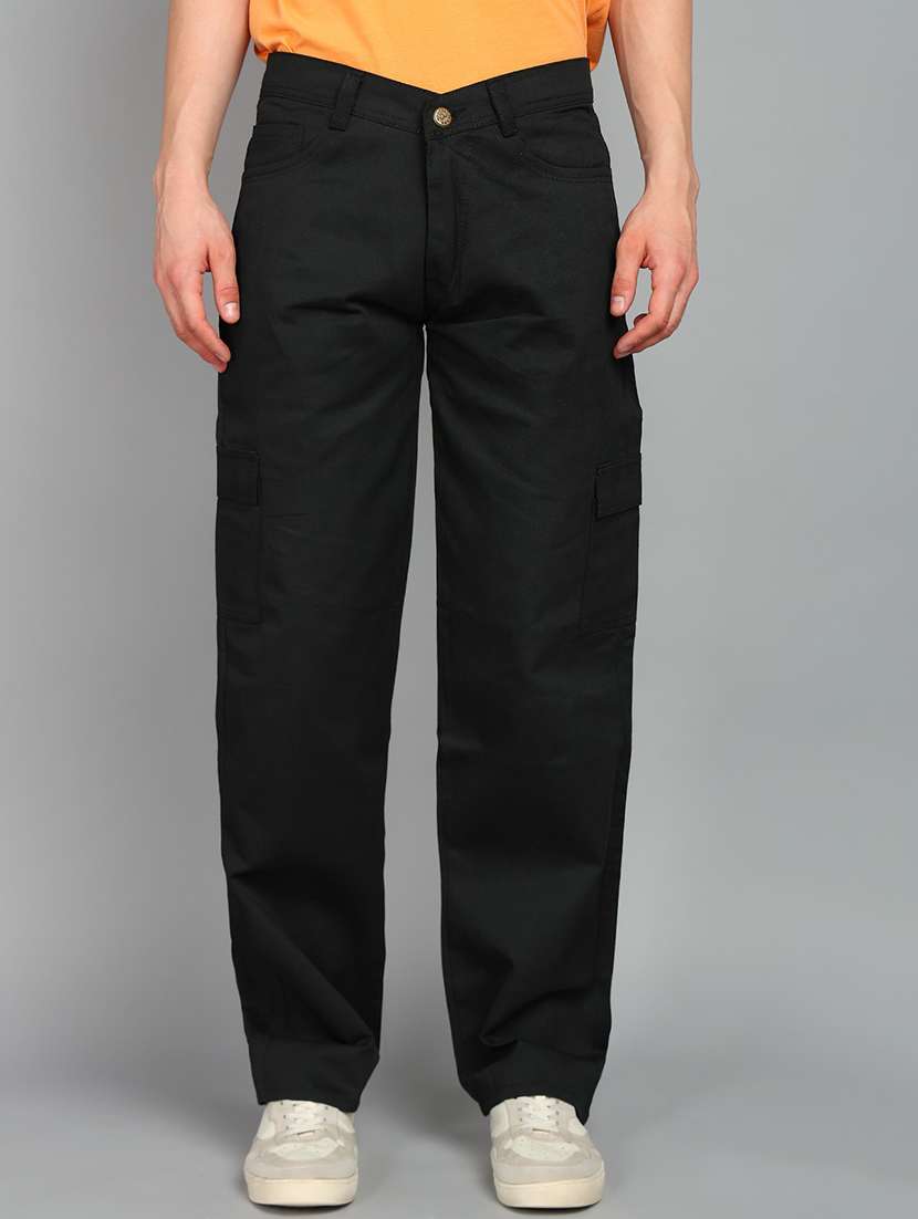 men plain mid rise relaxed fit jeans