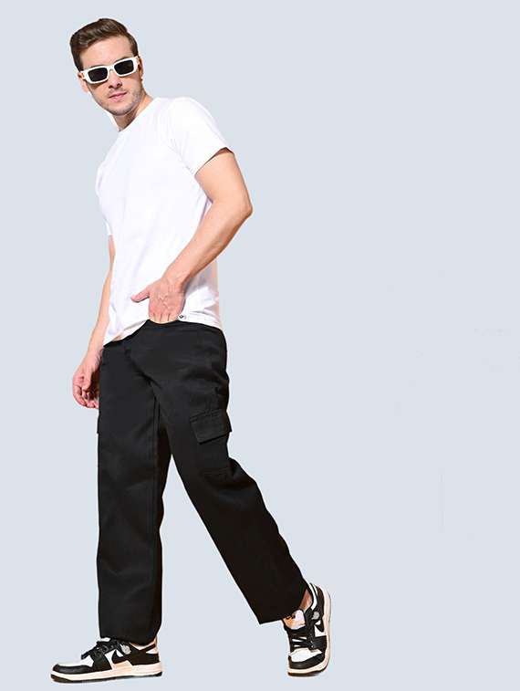 men solid mid rise relaxed fit cargo - 22241293 -  Standard Image - 2