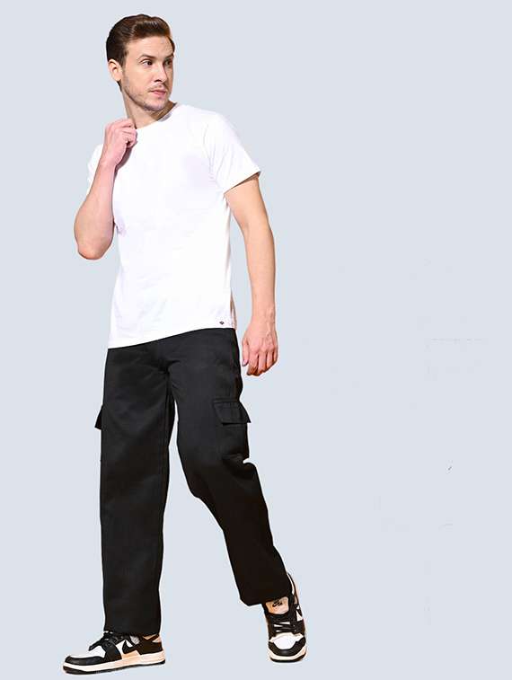 men solid mid rise relaxed fit cargo - 22241294 -  Standard Image - 2