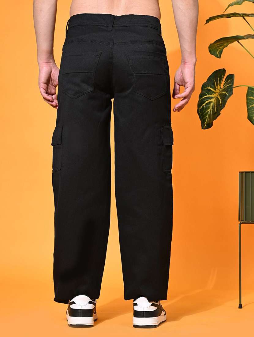 men solid mid rise relaxed fit cargo - 22241302 -  Standard Image - 2
