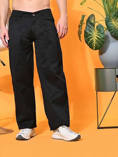 men plain mid rise relaxed fit jeans - 22241347 -  Standard Image - 0