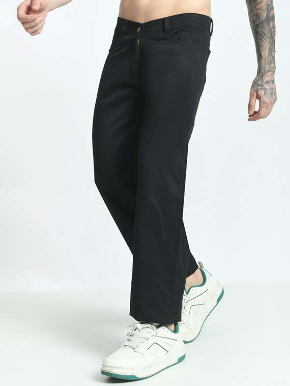men plain mid rise relaxed fit jeans