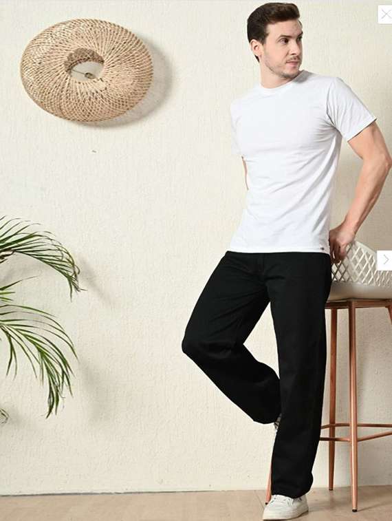 men plain mid rise relaxed fit jeans - 22241357 -  Standard Image - 2