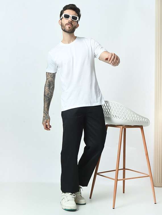 men plain mid rise bootcut jeans - 22241360 -  Standard Image - 2