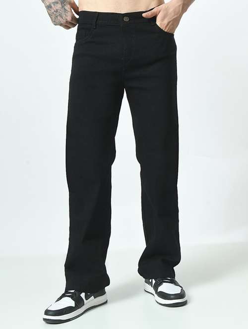 men plain mid rise relaxed fit jeans - 22241361 -  Standard Image - 0