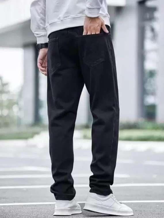 men plain mid rise relaxed fit jeans - 22241370 -  Standard Image - 2