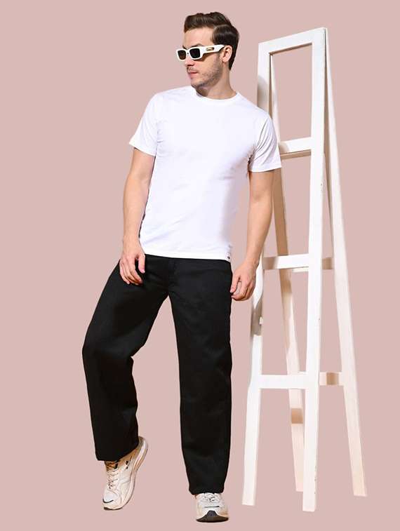 men plain mid rise relaxed fit jeans - 22241380 -  Standard Image - 2