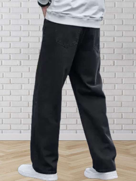 men plain mid rise relaxed fit jeans - 22241392 -  Standard Image - 2