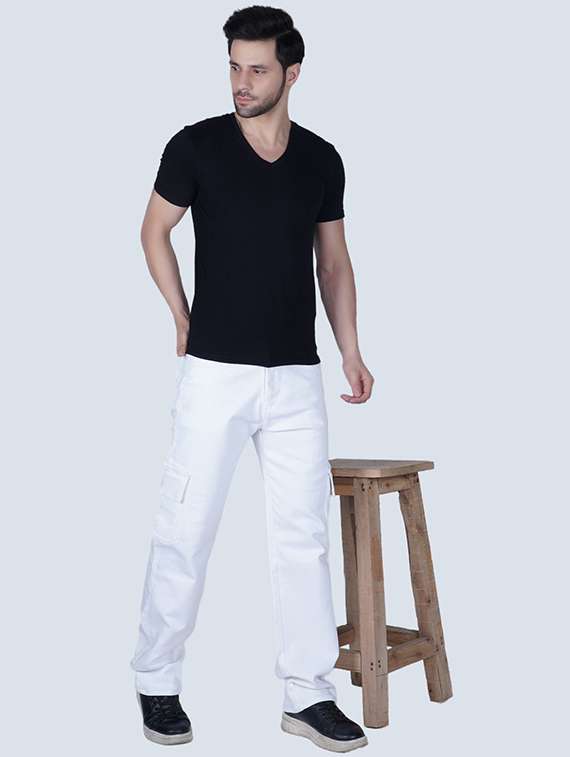 men solid mid rise relaxed fit cargo - 22241423 -  Standard Image - 2