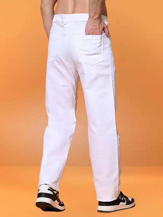 men plain mid rise straight fit jeans - 22241428 -  Standard Image - 2