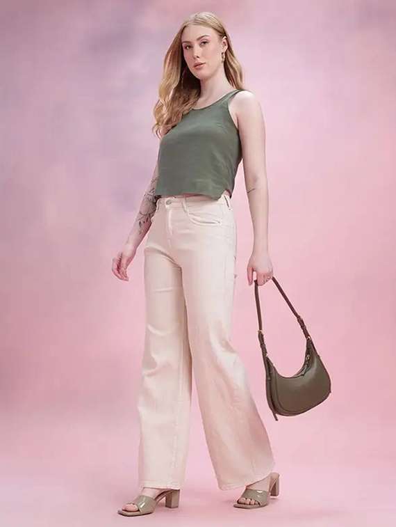 women solid mid rise wide leg jeans - 22241473 -  Standard Image - 2