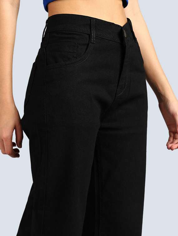 women solid high rise straight fit jean - 22241533 -  Standard Image - 2