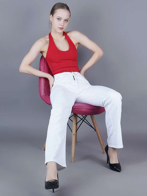 women solid mid rise straight fit jeans - 22241586 -  Standard Image - 2