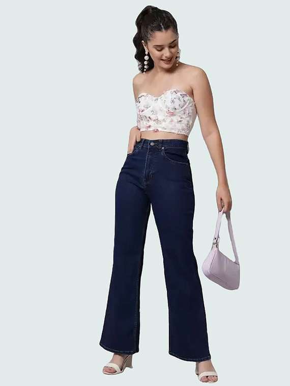 women solid mid rise bootcut jean - 22241642 -  Standard Image - 2