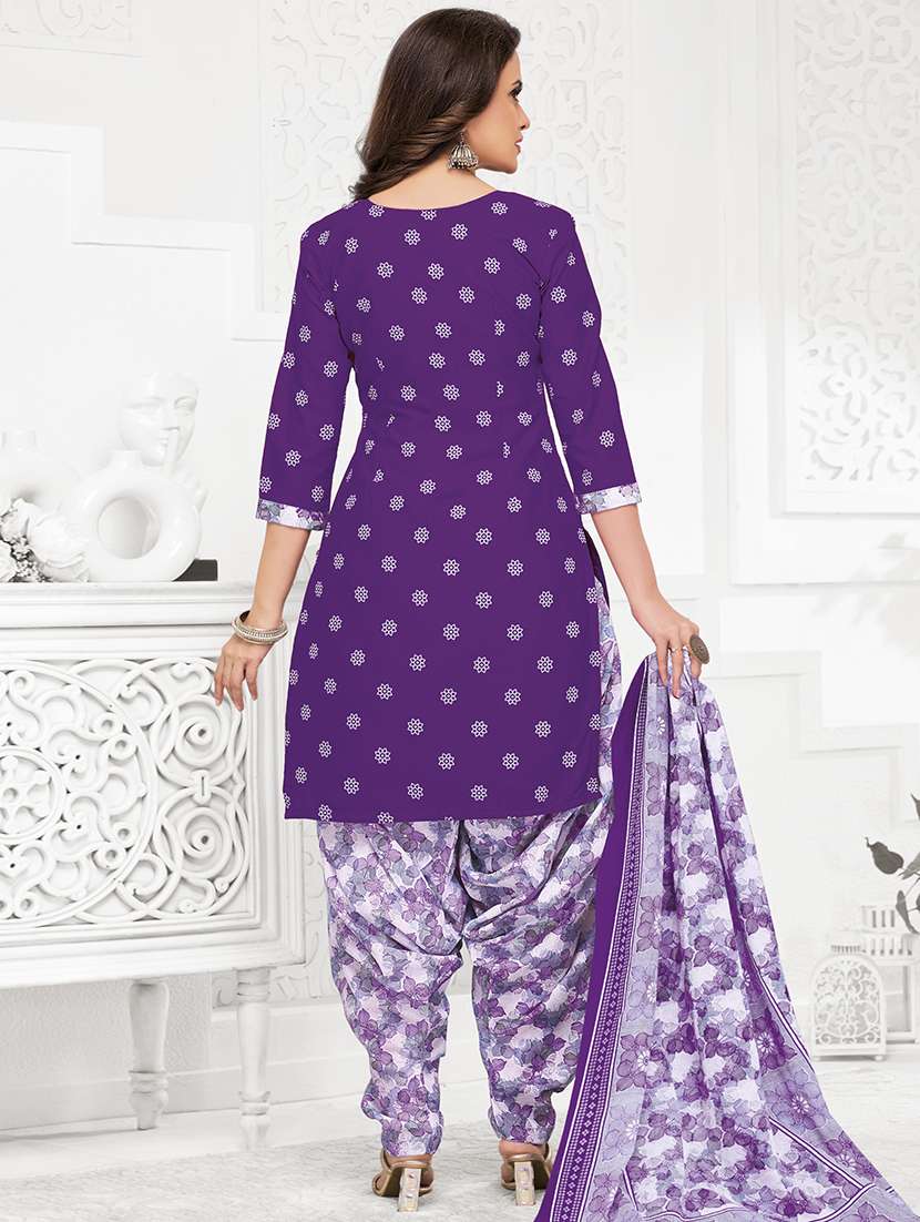 women printed three quarter sleeve kurta patiala with dupatta set - 22241972 -  Standard Image - 2
