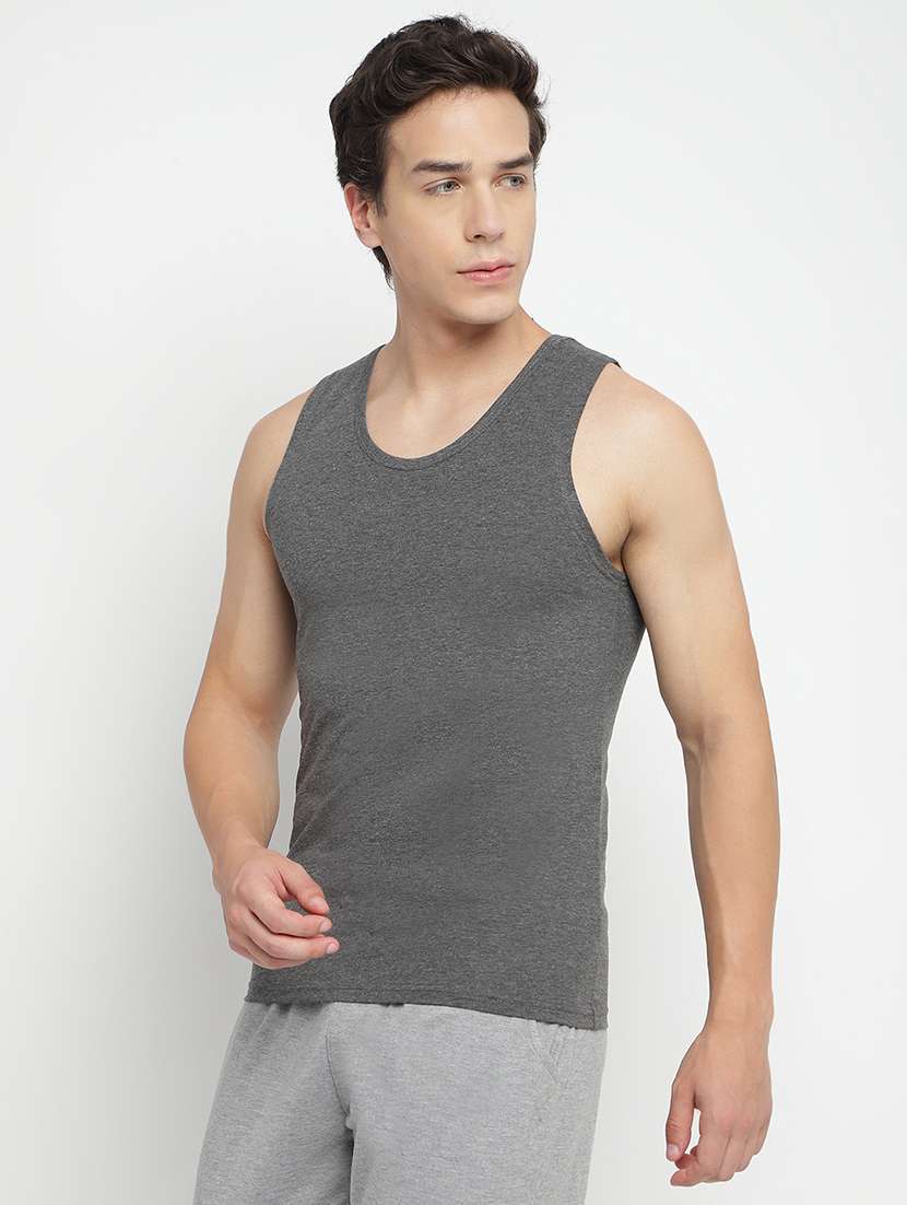 men solid sleeveless vest - 22242045 -  Standard Image - 2