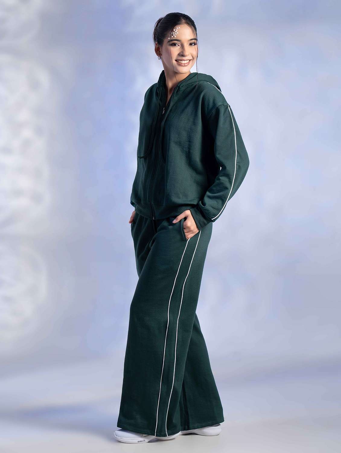 women solid long sleeve winter wear co-ord set - 22242062 -  Standard Image - 2