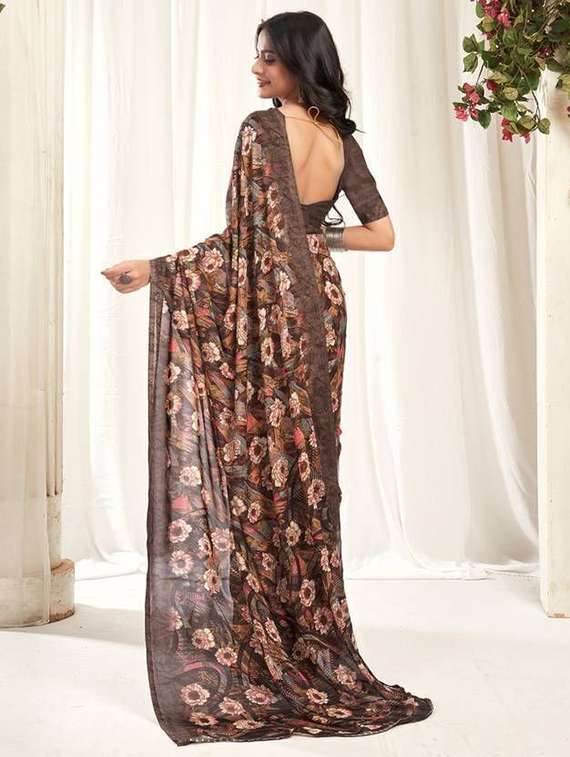 women floral printed saree with blouse - 22243484 -  Standard Image - 2