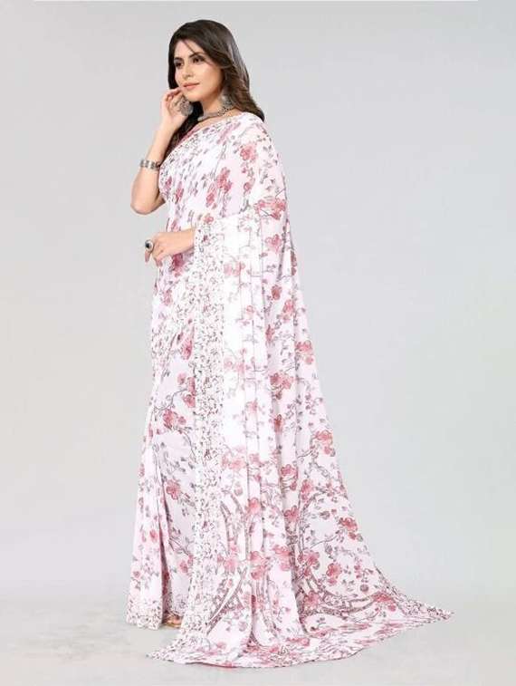 women printed casual wear saree with blouse - 22243490 -  Standard Image - 2