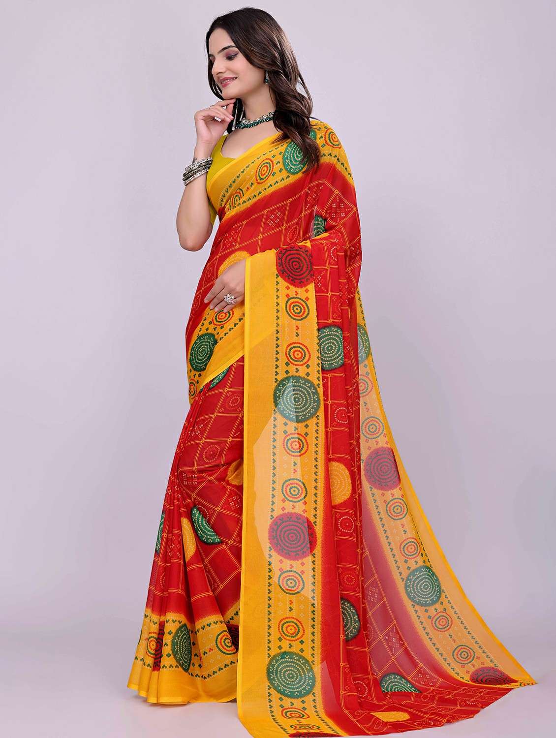 women printed casual wear saree - 22243502 -  Standard Image - 2