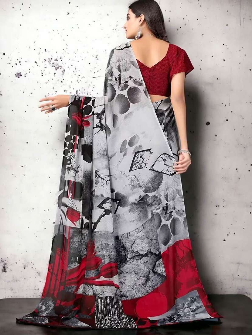 women printed casual wear saree with blouse - 22243507 -  Standard Image - 2
